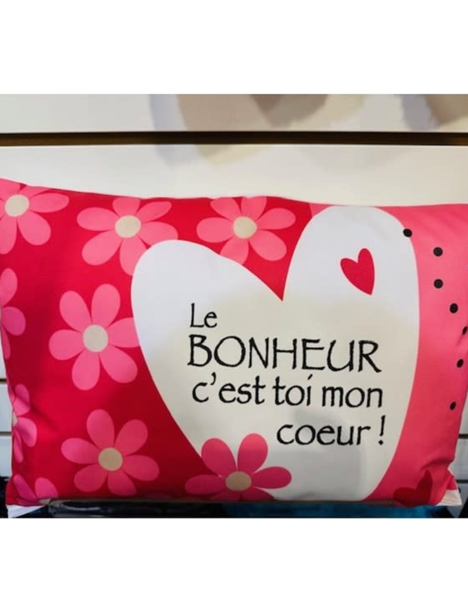 Fabrique Champêtre Coussin - Le bonheur c'est toi mon Coeur
