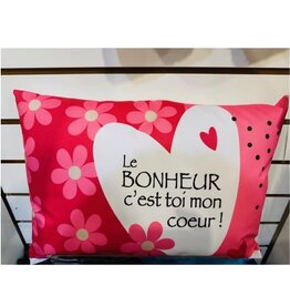 Fabrique Champêtre Coussin - Le bonheur c'est toi mon Coeur