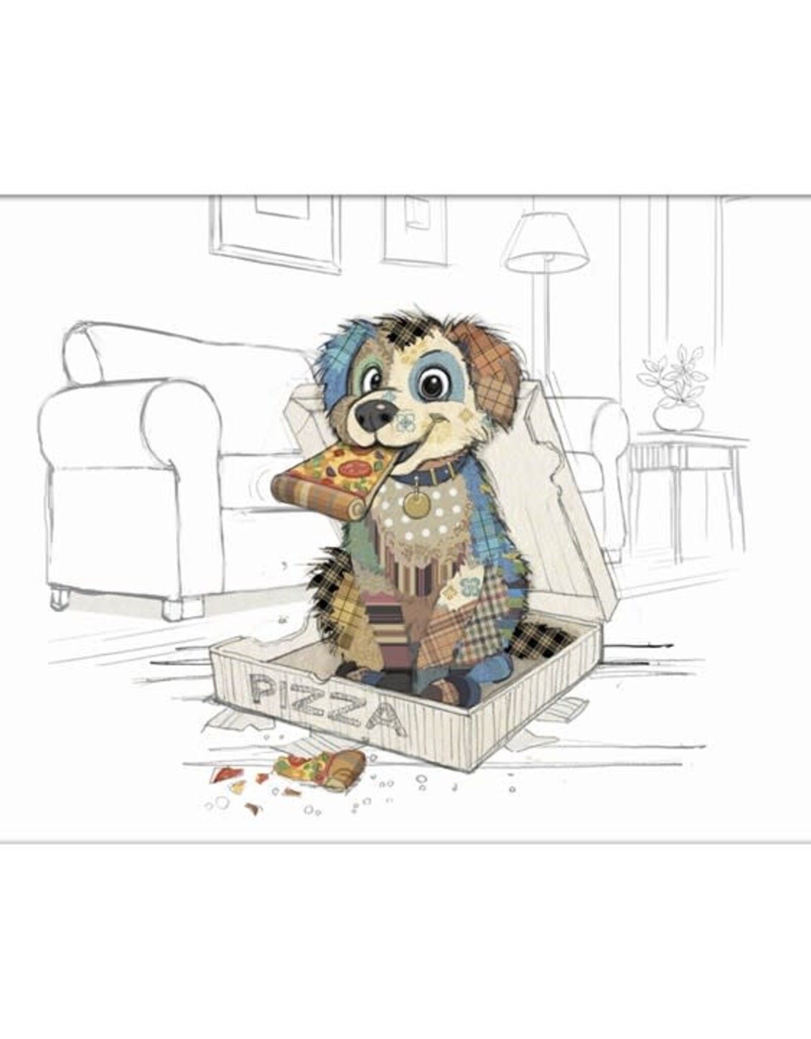 Napperon - Chien + pizza