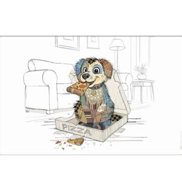 Napperon - Chien + pizza