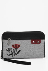 Jak's Grand portefeuille - Fleurs Bordeaux