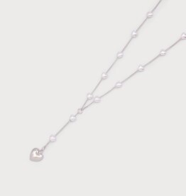 Caracol Collier Rosaire perle en coeur - slv