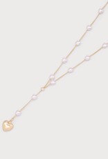 Caracol Collier Rosaire perle en coeur - or