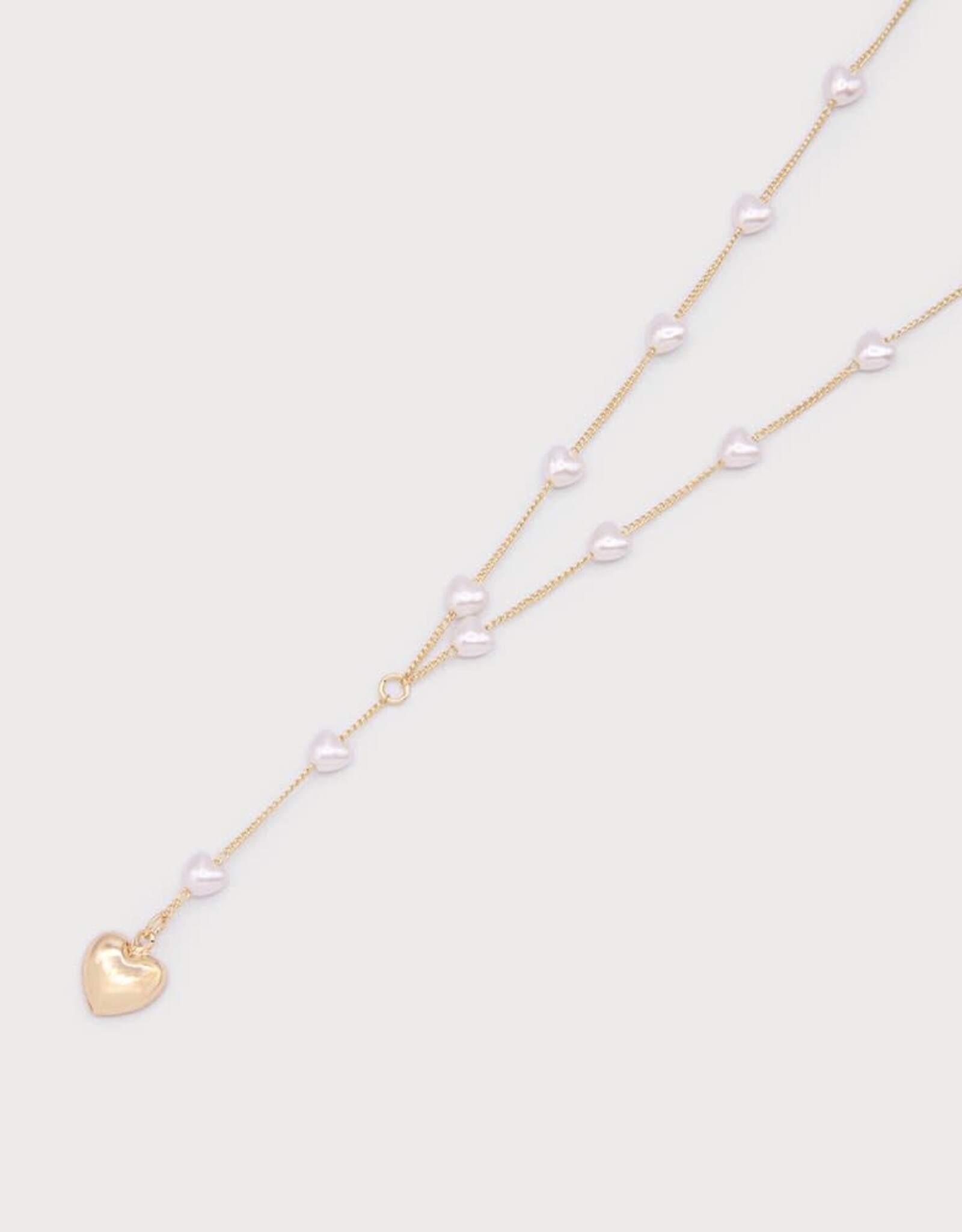 Caracol Collier Rosaire perle en coeur - or