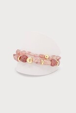 Caracol Duo bracelet élastique #3379 - Rose