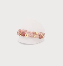 Caracol Duo bracelet élastique #3379 - Rose