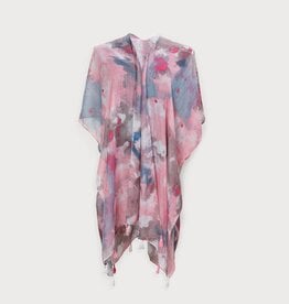 Caracol Paréo de plage - Fleuri rose