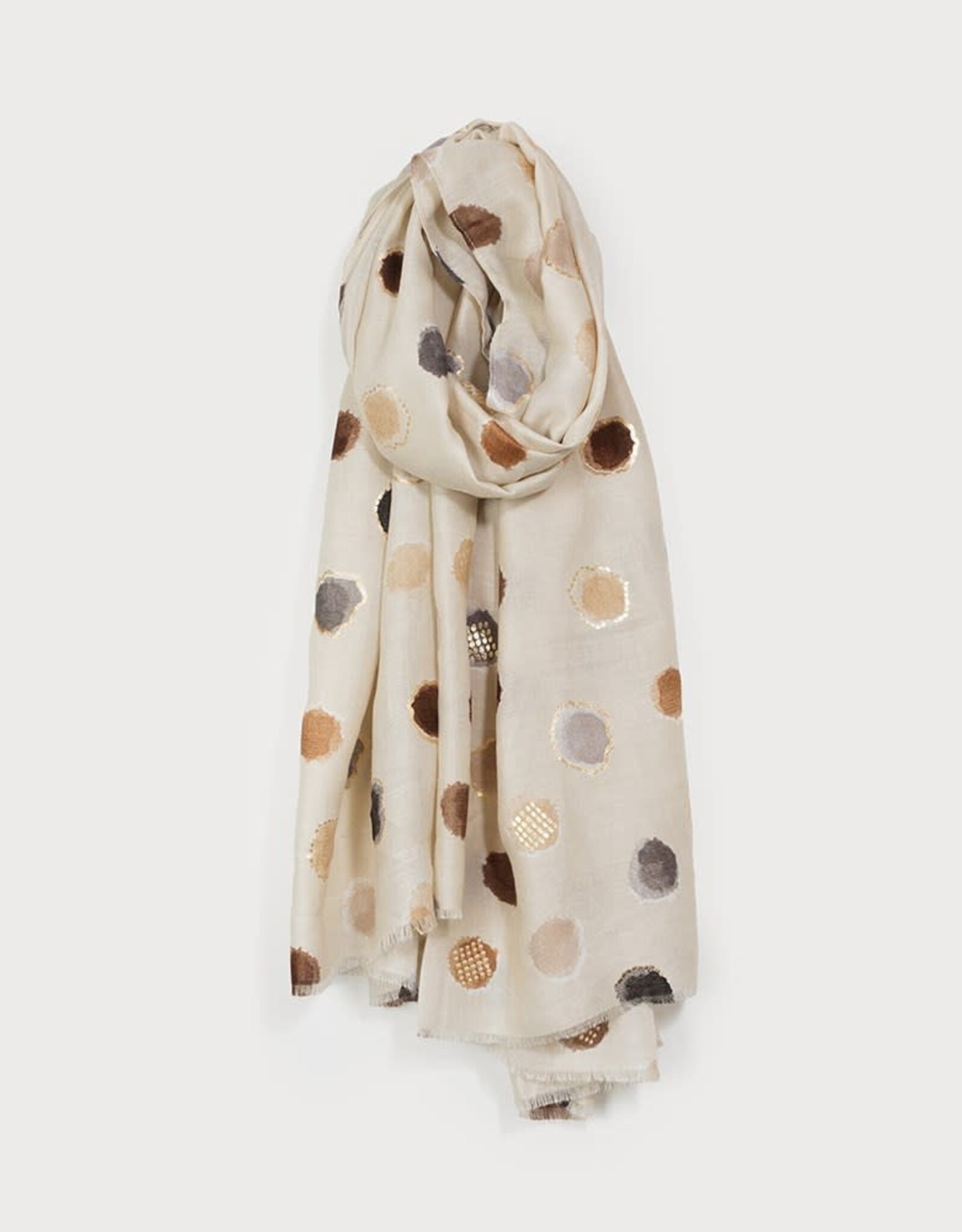 Caracol Foulard #6221 - Ronds multi Beige