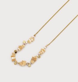 Caracol Collier #1807 Beige - Stainless- Or