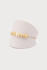 Caracol Bracelet  #3366 Beige- Stainless - Or