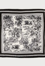 Caracol Petit foulard carré Toile - Noir