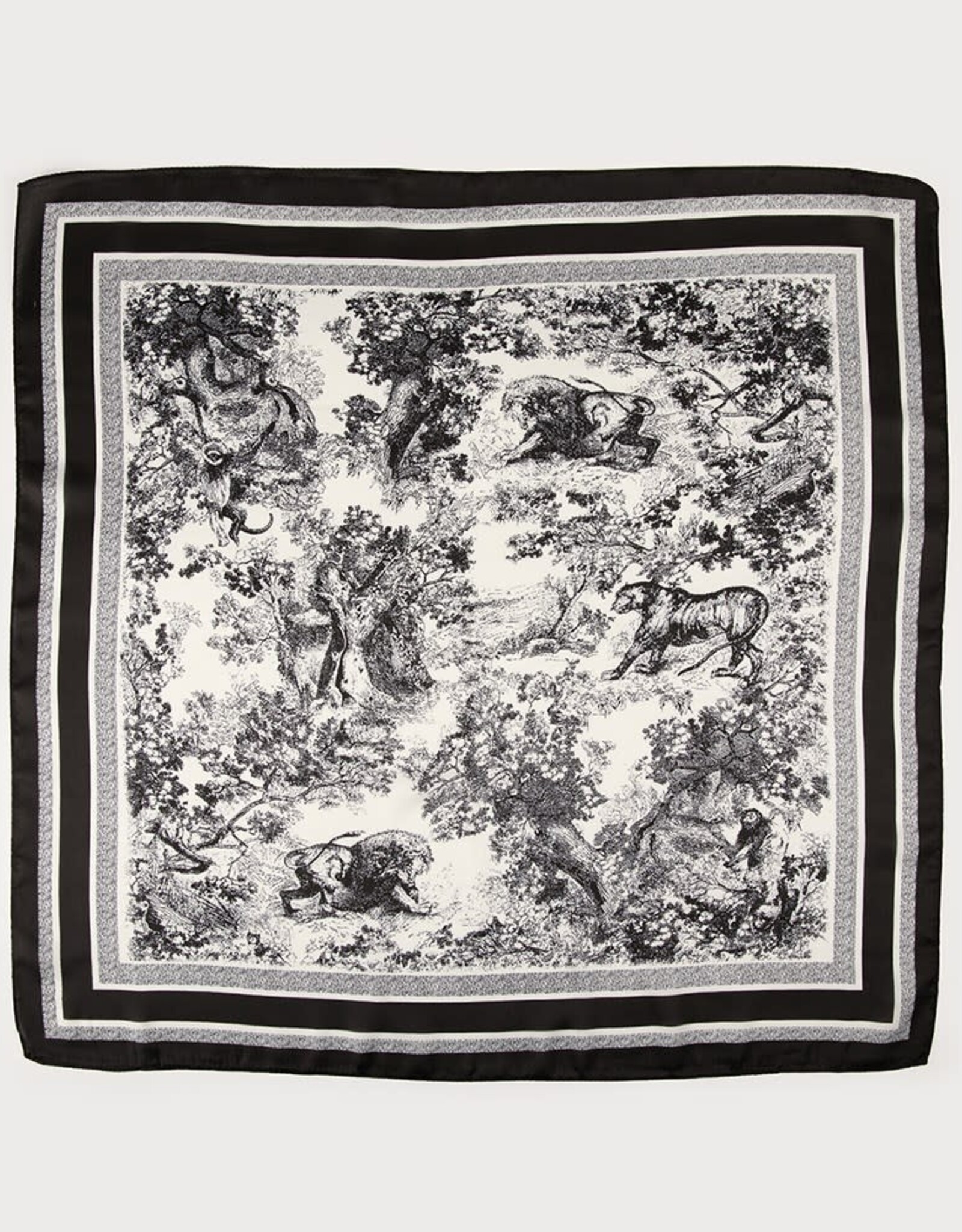 Caracol Petit foulard carré Toile - Noir