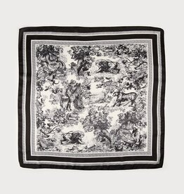 Caracol Petit foulard carré Toile - Noir