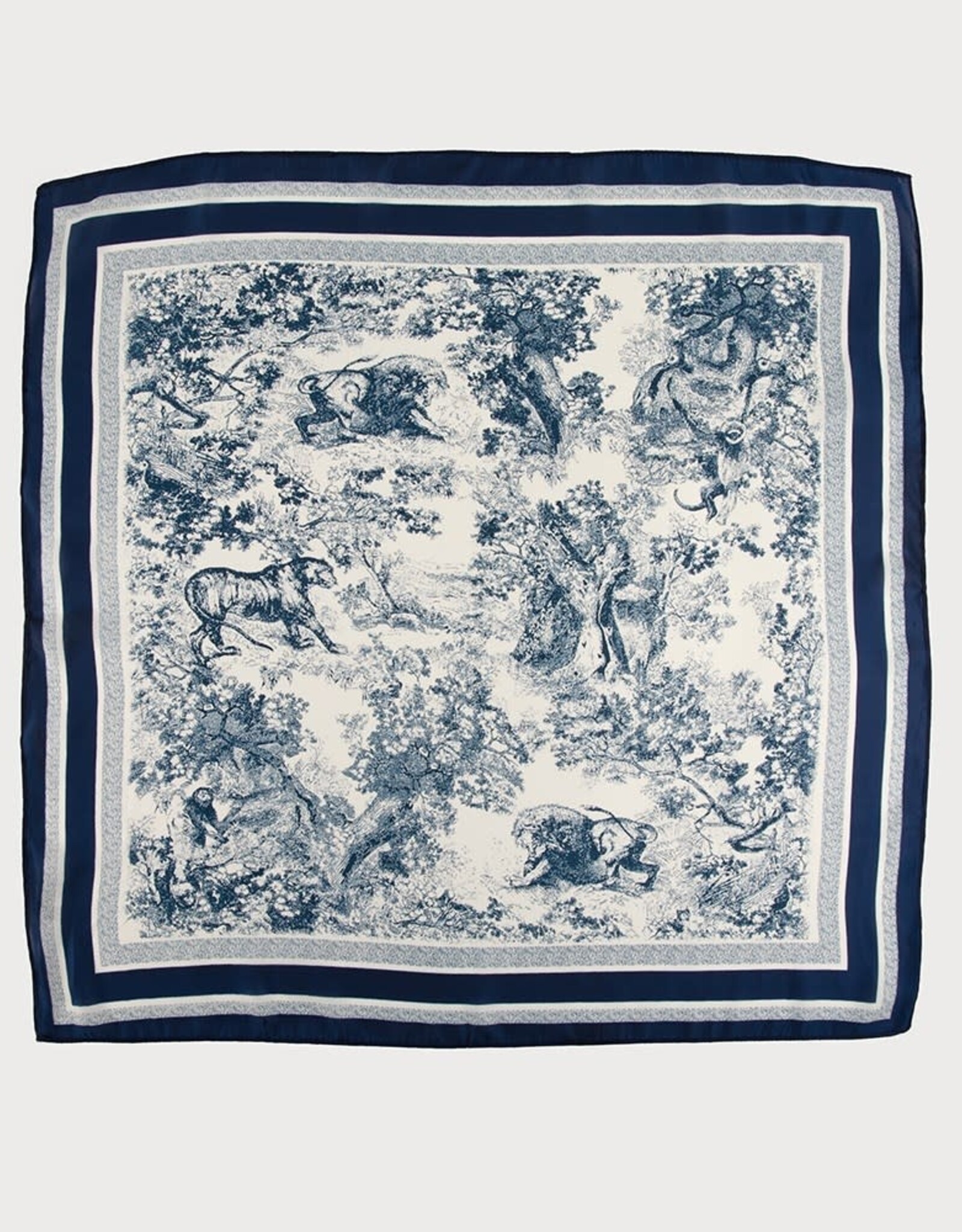 Caracol Petit foulard carré Toile - Marine