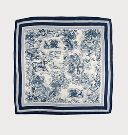 Caracol Petit foulard carré Toile - Marine