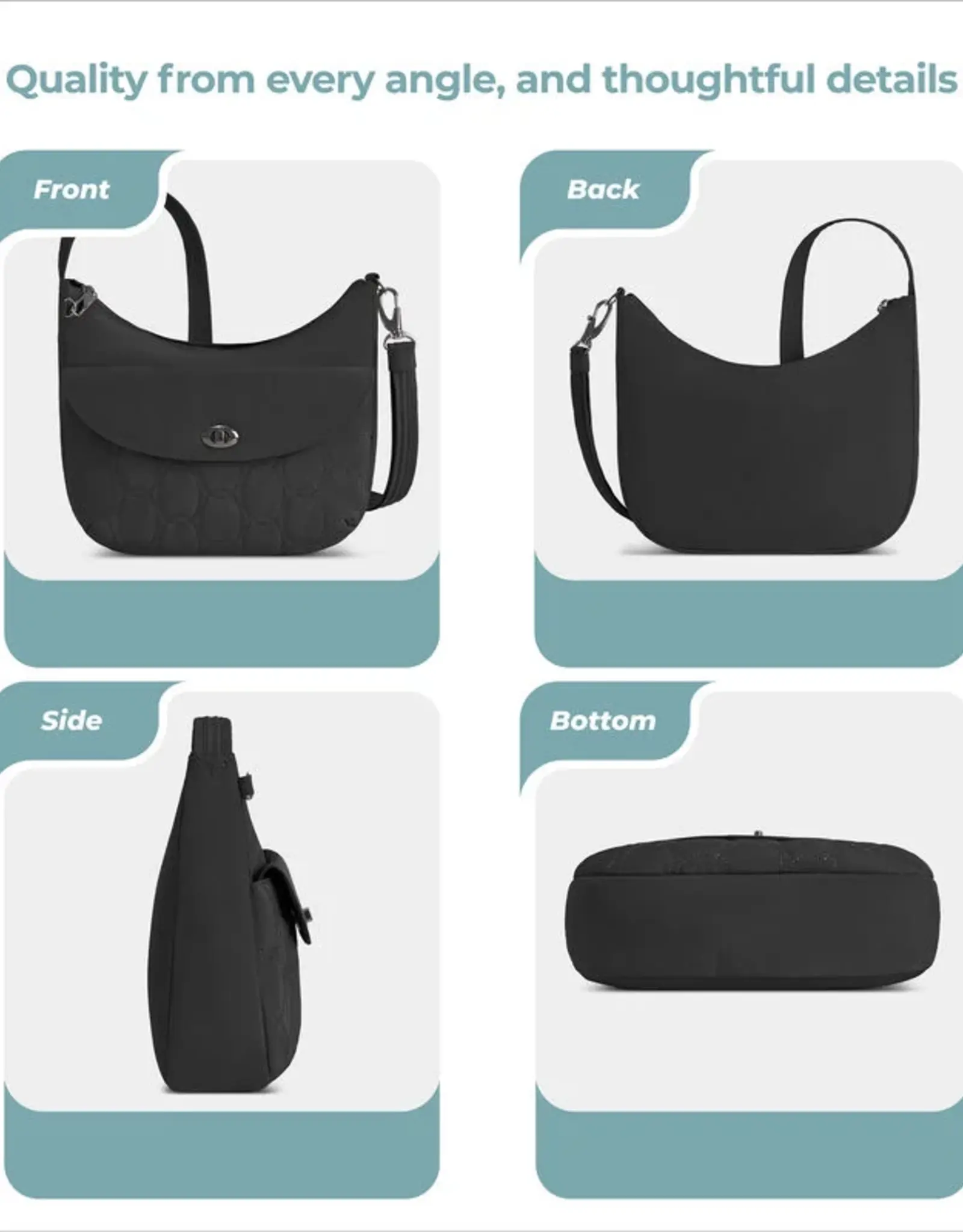 Sac Antivol à bandoulière - Runways  Noir