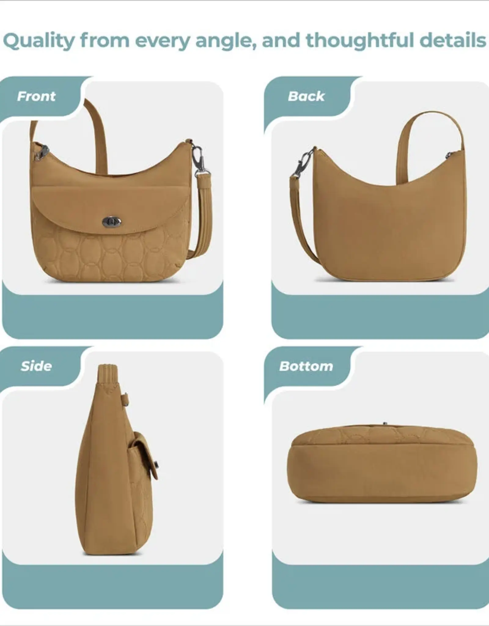 Sac Antivol à bandoulière - Runways  Beige