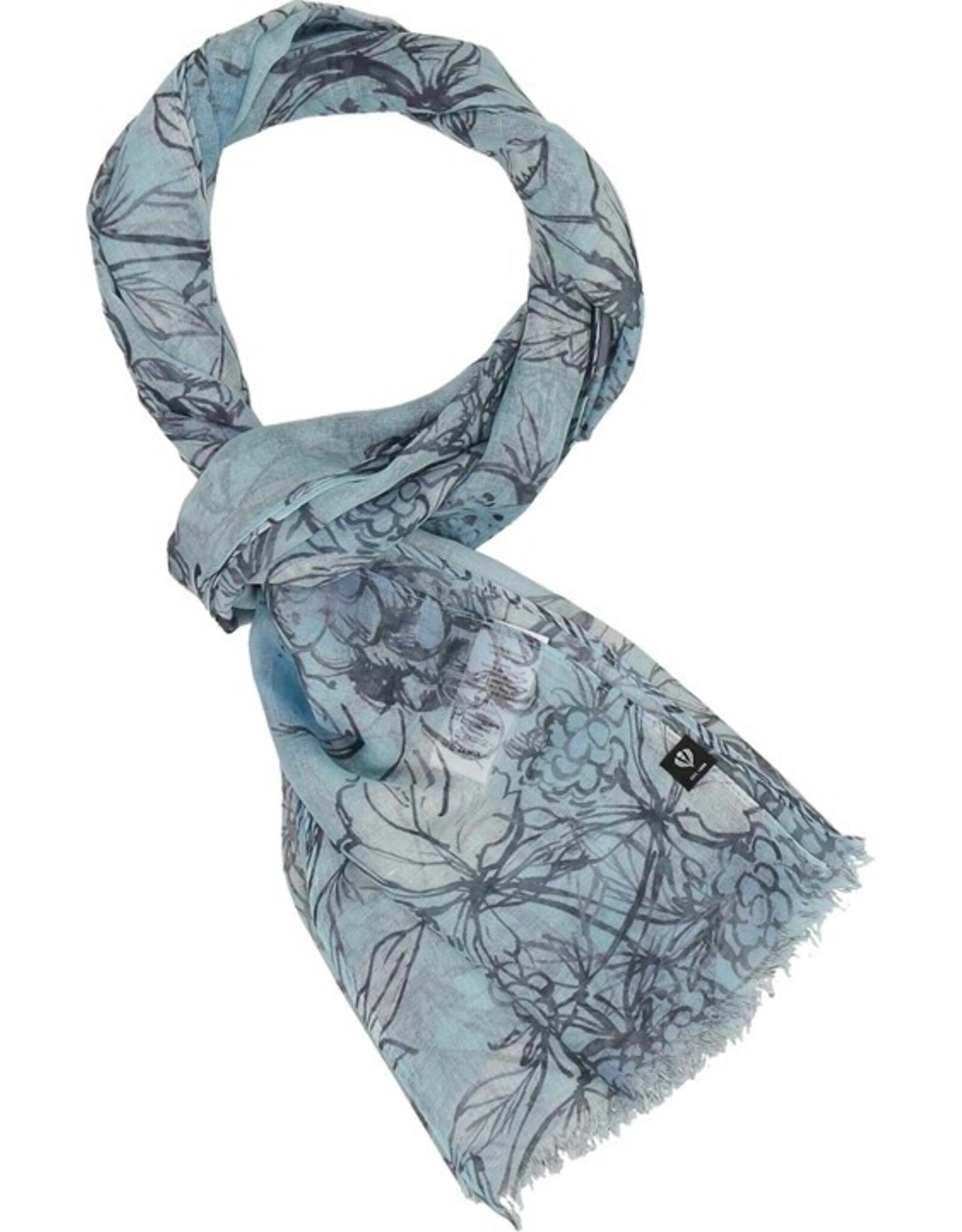 Fraas Foulard Fruits Bleu #524