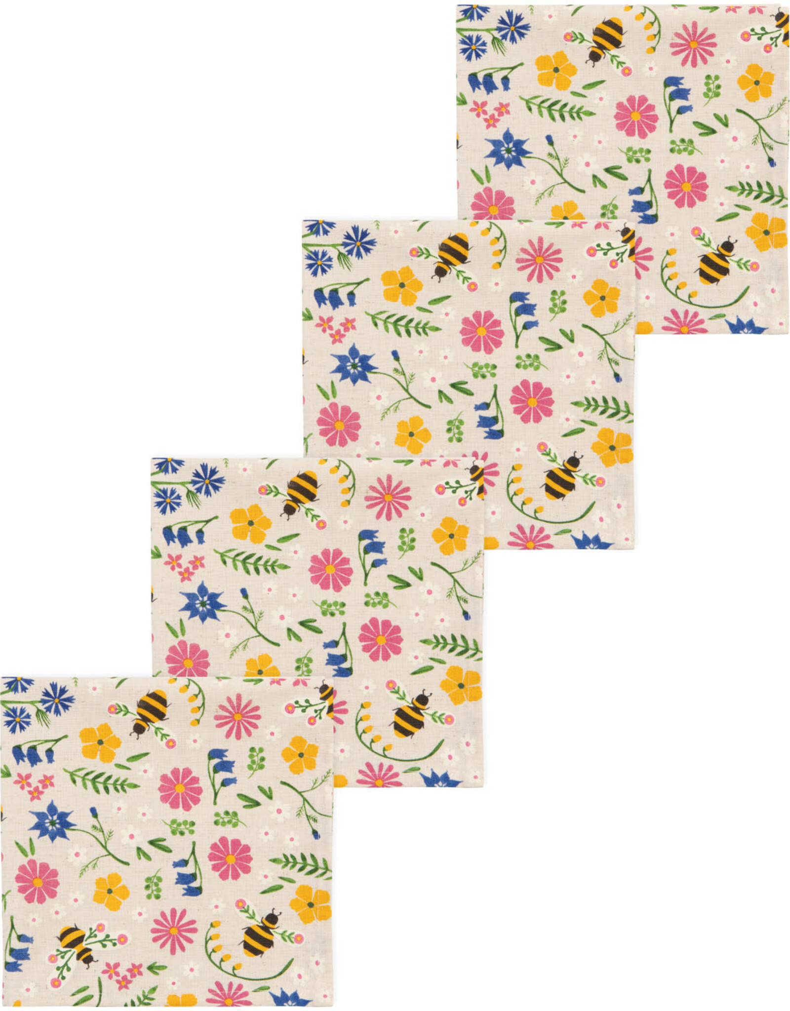 4 Serviettes de Table. -Abeilles