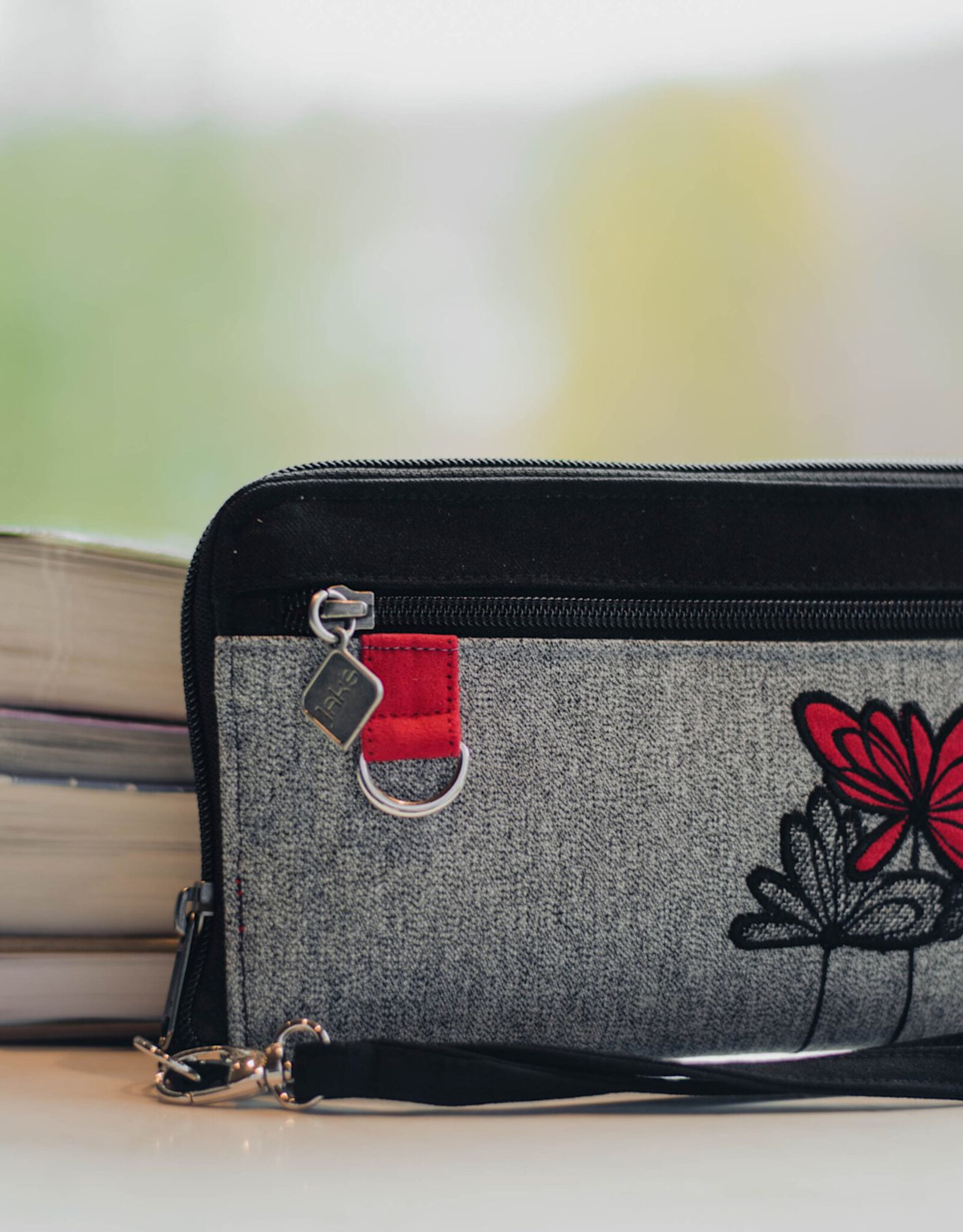 Jak's Grand portefeuille Fleurs #145 - Rouge