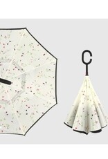 Parapluie Reverse - Blanc + mini fleurs