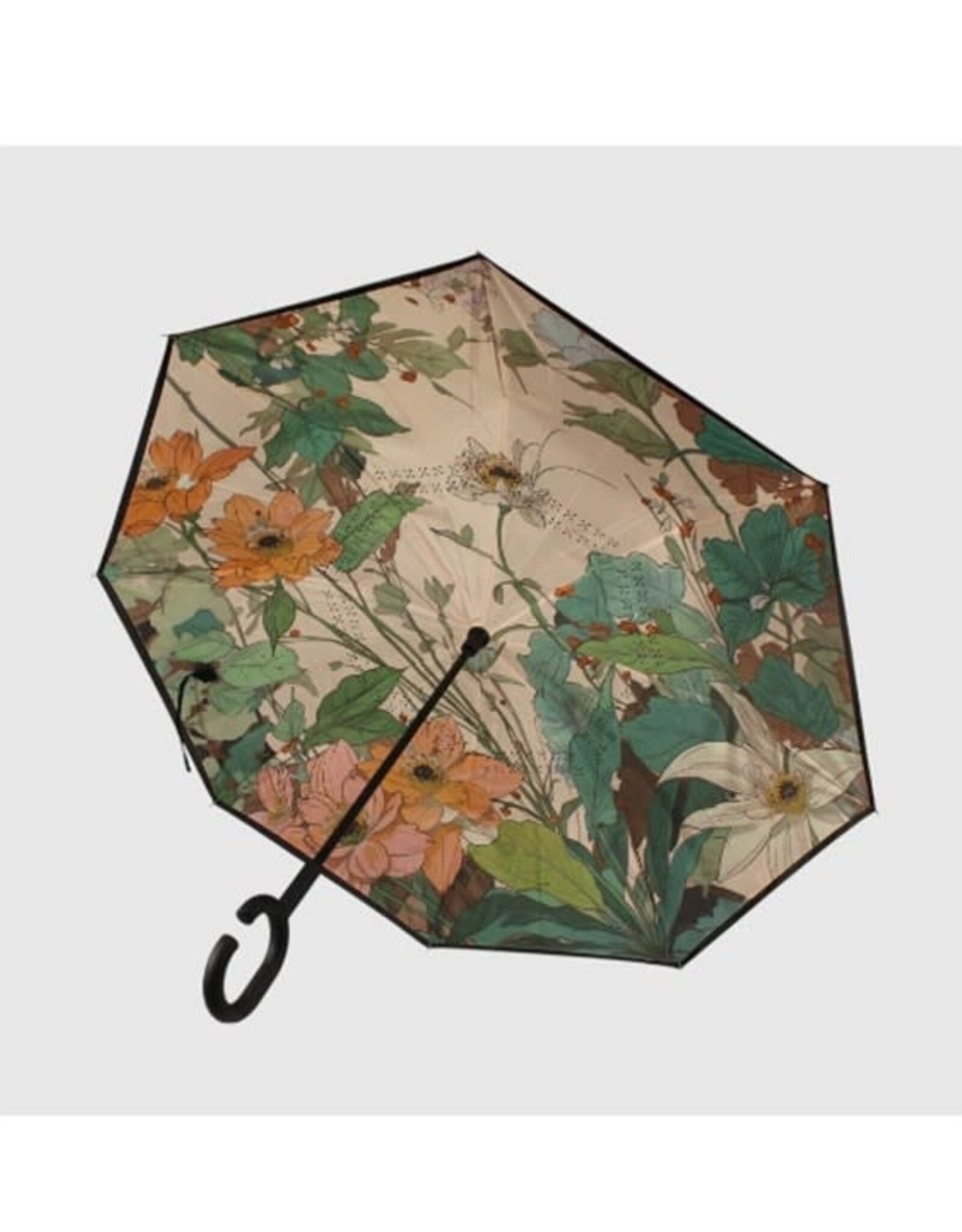 Parapluie fleuri Rose - Orangé