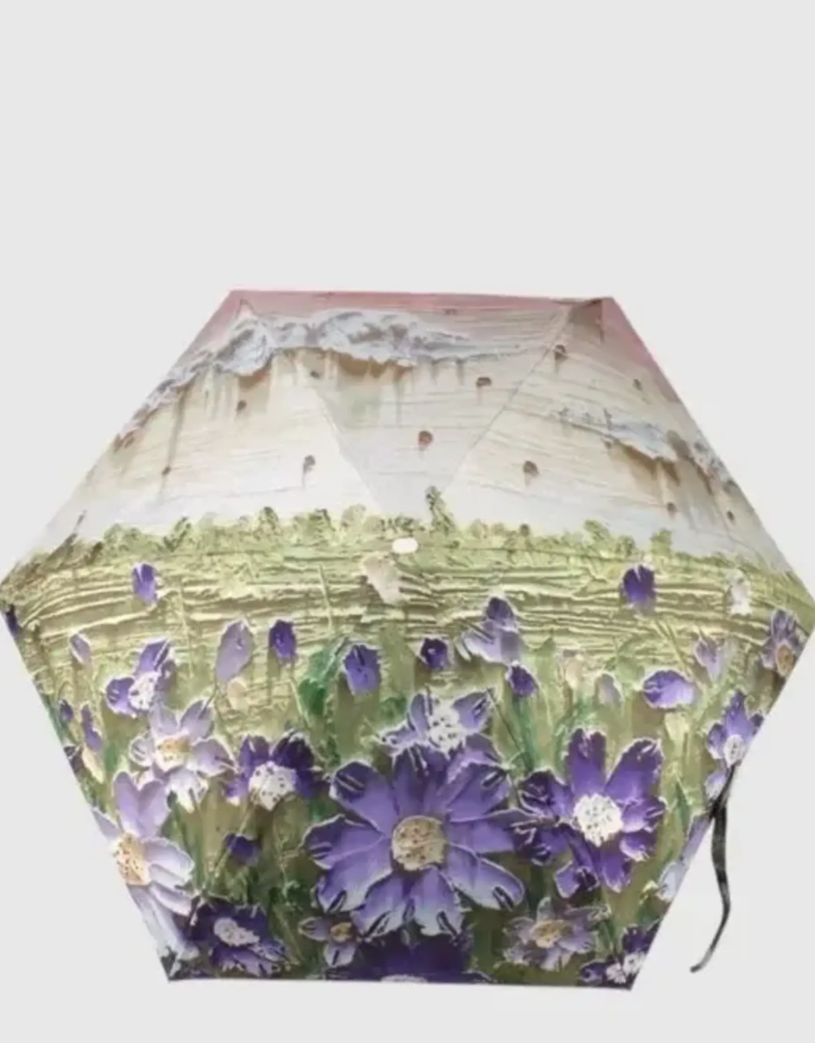 Petit parapluie compact - Fleurs Mauve