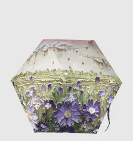 Petit parapluie compact - Fleurs Mauve