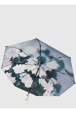Petit parapluie compact - Fleurs blanche