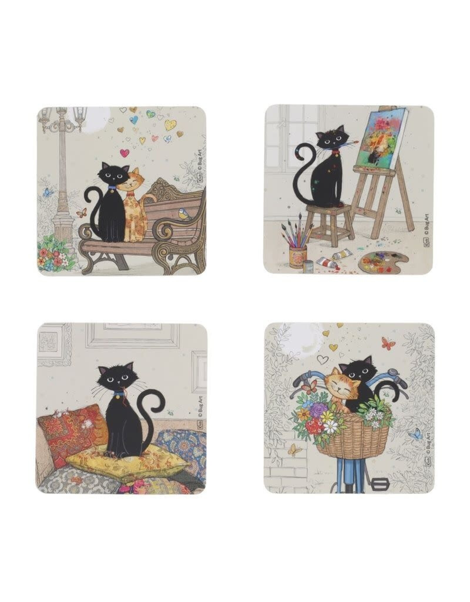 4 Sous-verre -Chats Nouveaux