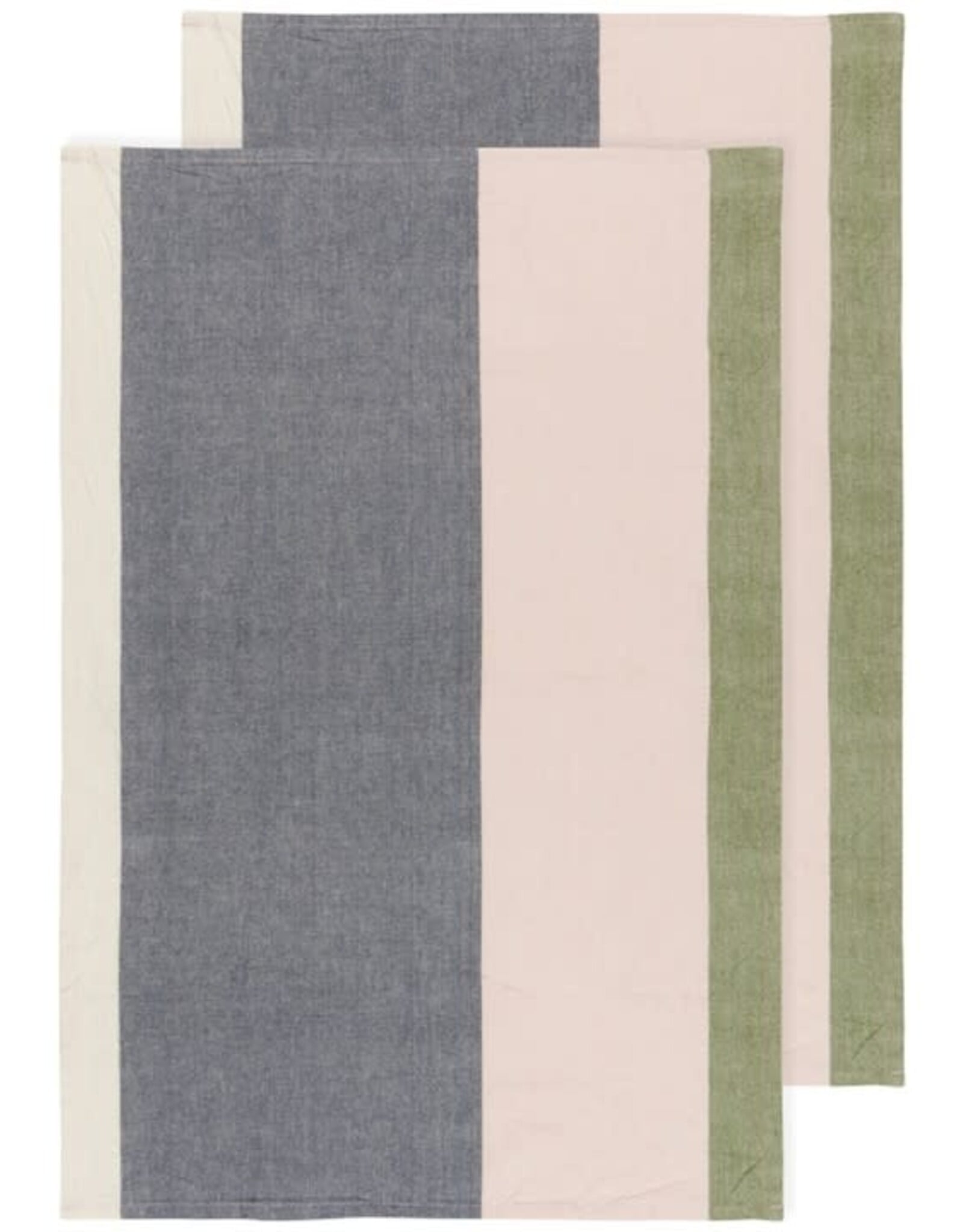 Ens 2 Linges vaisselle Formation Bleu-vert