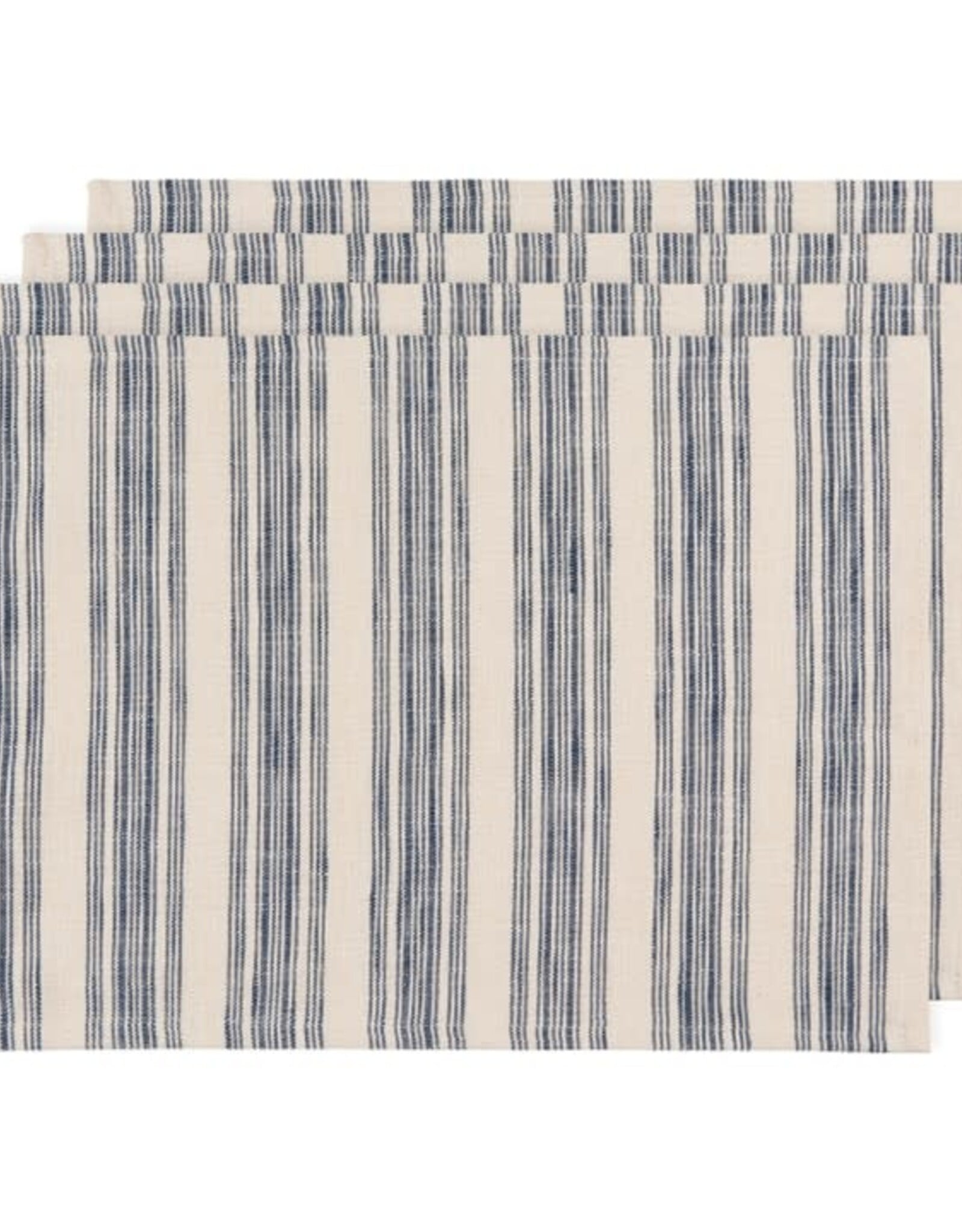 4 Napperons - Rayures bleus