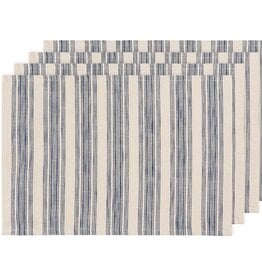 4 Napperons - Rayures bleus