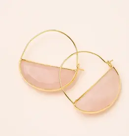 Anneaux  demi-lune Or - Quartz Rose