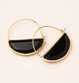 Anneaux demi-lune Or - Spinelle Noir