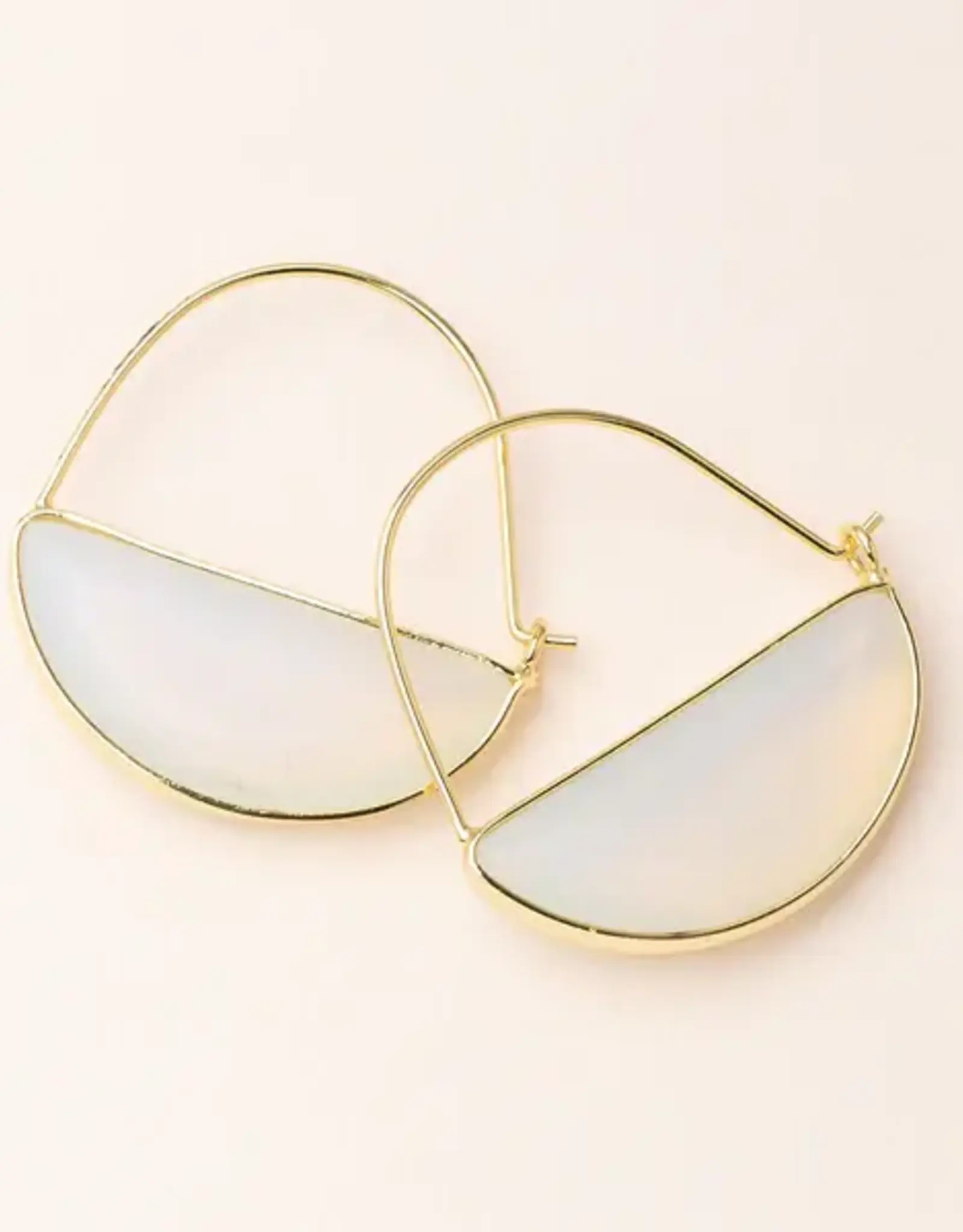 Anneaux demi-lune Or - Opalite