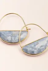 Anneaux demi-lune Or - Howlite Bleu