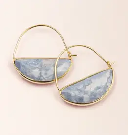 Anneaux demi-lune Or - Howlite Bleu