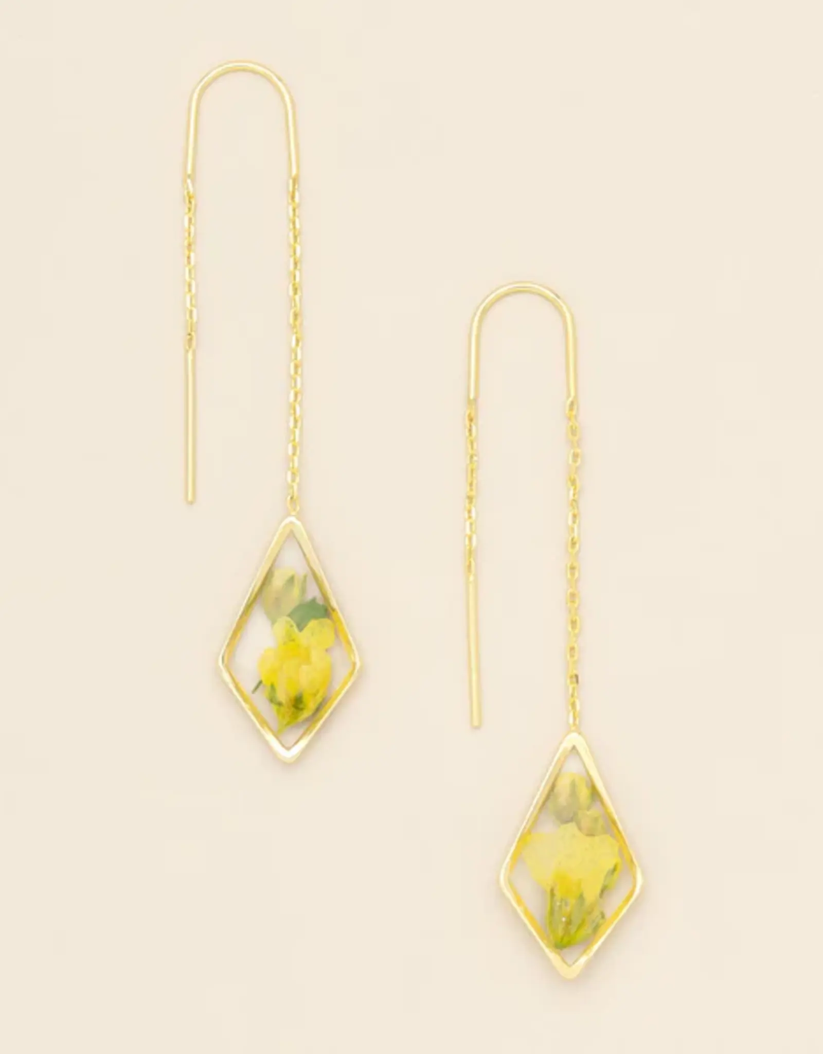 B.O. fil  Fleurs Pressées  - Gypsophile jaune/Or