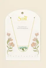 Collier  Fleurs Pressées  - Gypsophile bleue