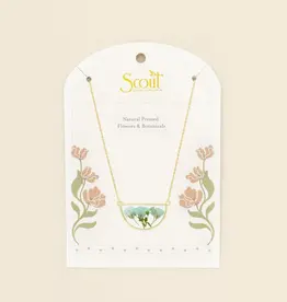 Collier  Fleurs Pressées  - Gypsophile bleue