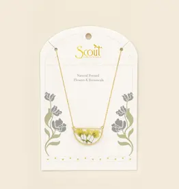 Collier  Fleurs Pressées  - Gypsophile jaune