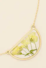 Collier  Fleurs Pressées  - Gypsophile jaune
