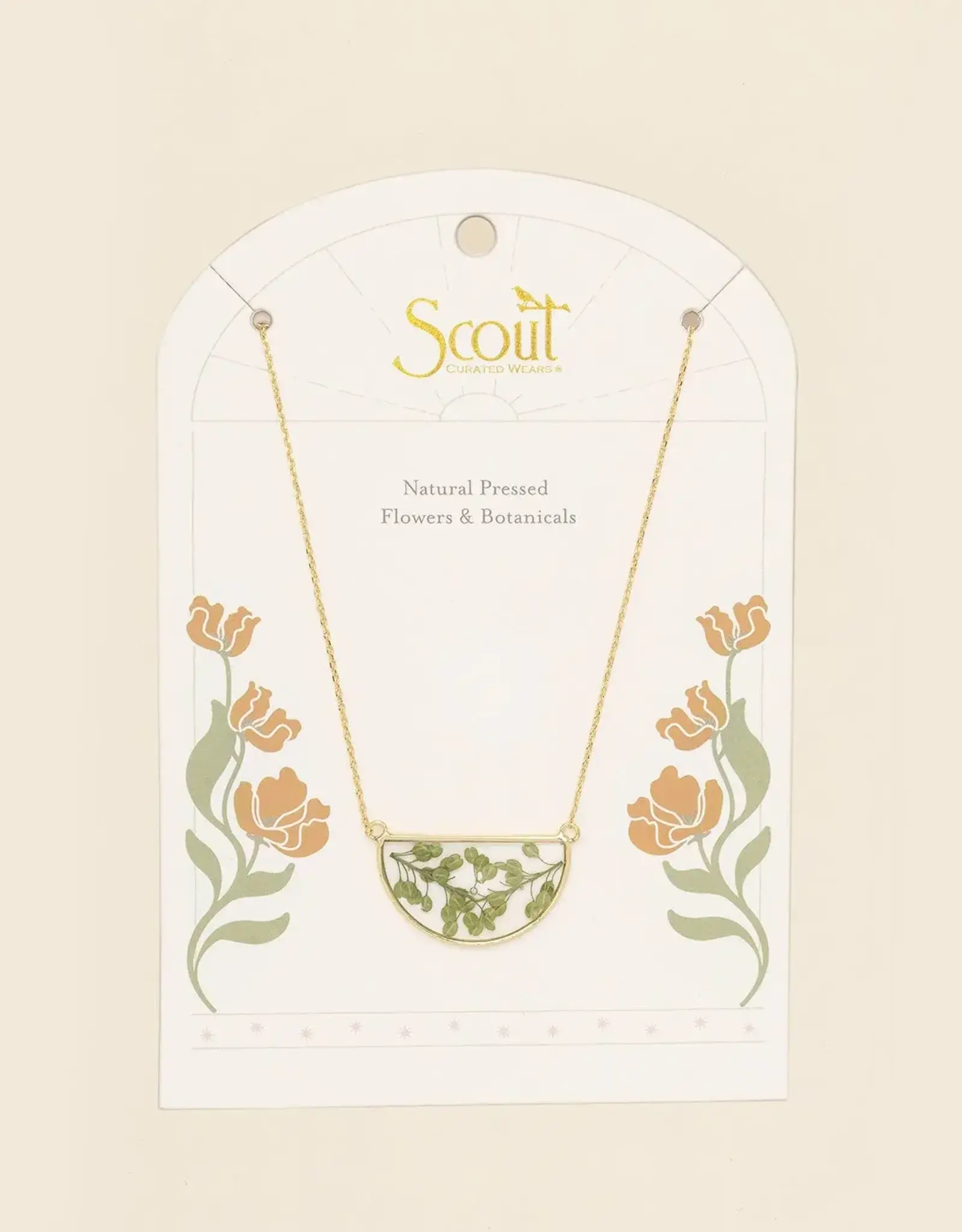 Collier  Fleurs Pressées  - Green Peppergrass
