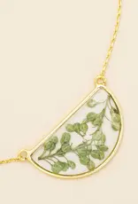 Collier  Fleurs Pressées  - Green Peppergrass