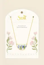 Collier  Fleurs Pressées  - Bleuet Violet
