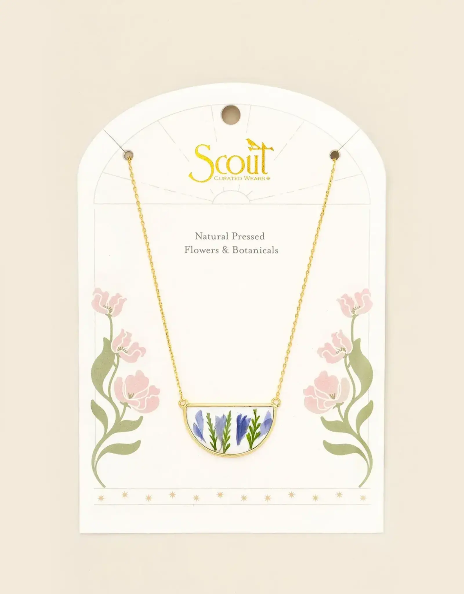 Collier  Fleurs Pressées  - Bleuet Violet