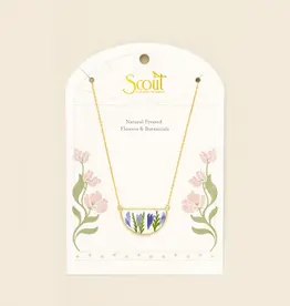 Collier  Fleurs Pressées  - Bleuet Violet