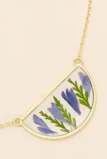 Collier  Fleurs Pressées  - Bleuet Violet
