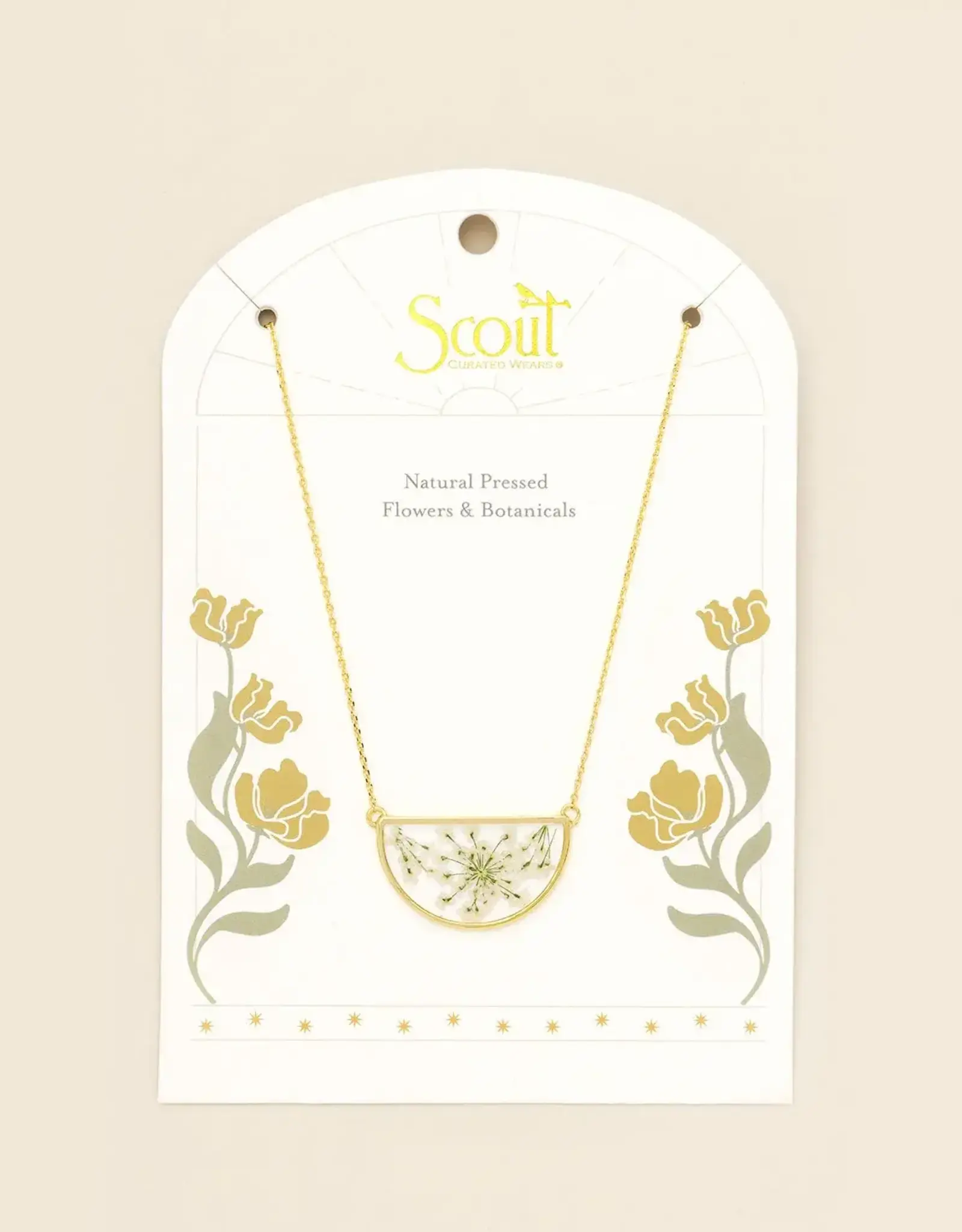 Collier  Fleurs Pressées  - Dentelles Blanches